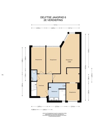 Floorplan - Delftse Jaagpad 6, 2324 AA Leiden